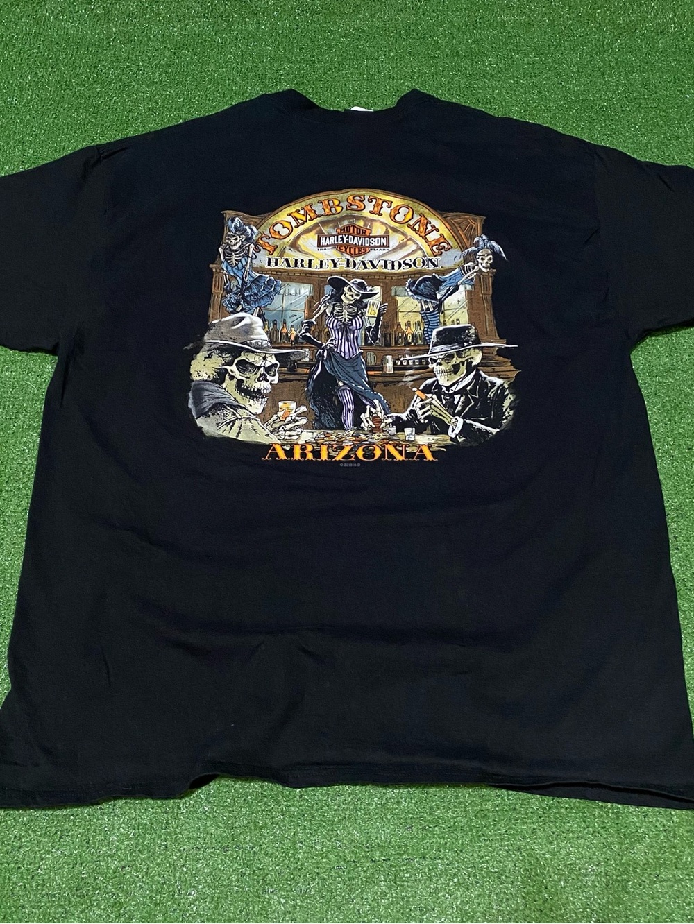 Harley-Davidson Tombstone AZ Skeleton Poker Tee 2XL Black Pocket T-Shirt 2015